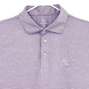 Rhoback Golf Polo Performance Shirt Mens Stretch Purple Stripe XL